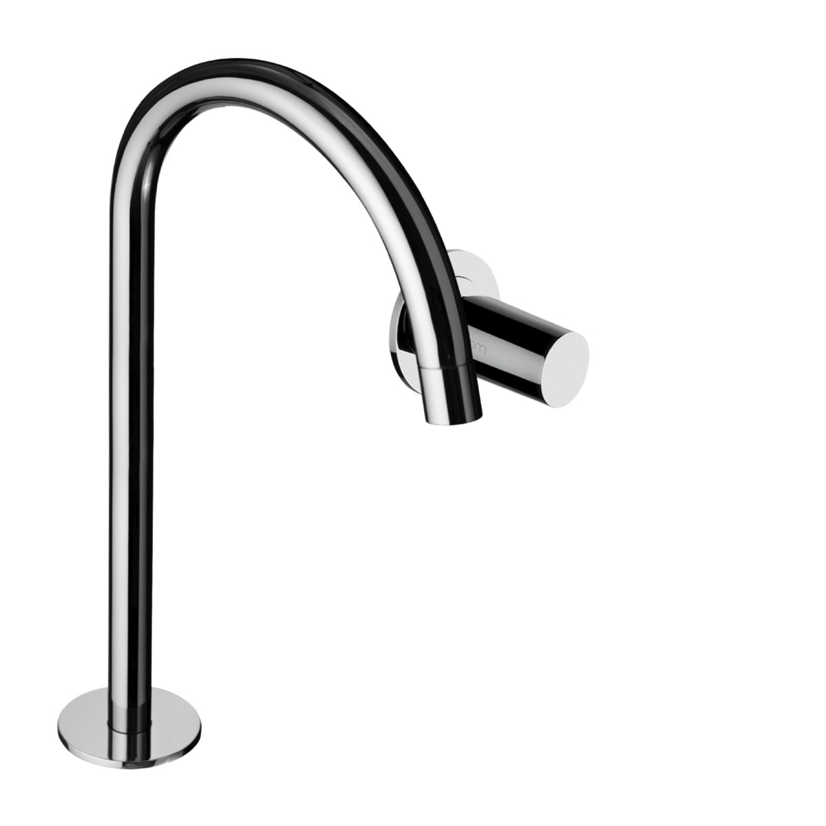 Wall mounted basin mixer with deck mounted 383 mm swivel spout ø 18 mm with waste