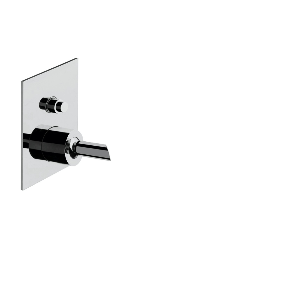 Wall mounted manual mixer with diverter, rectangular plate and ø 18.5 mm handle
